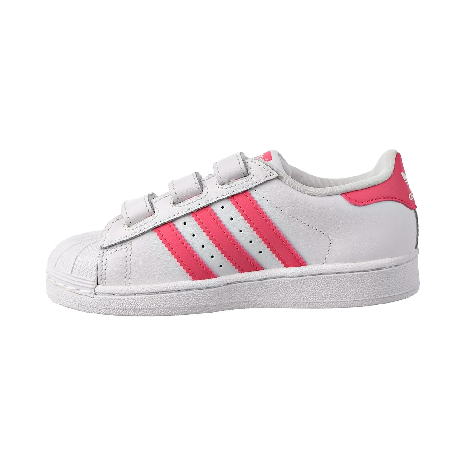 Adidas Superstar CF C Little Kids Shoes Footwear White/Real Pink/Real Pink Red Running Sneakers