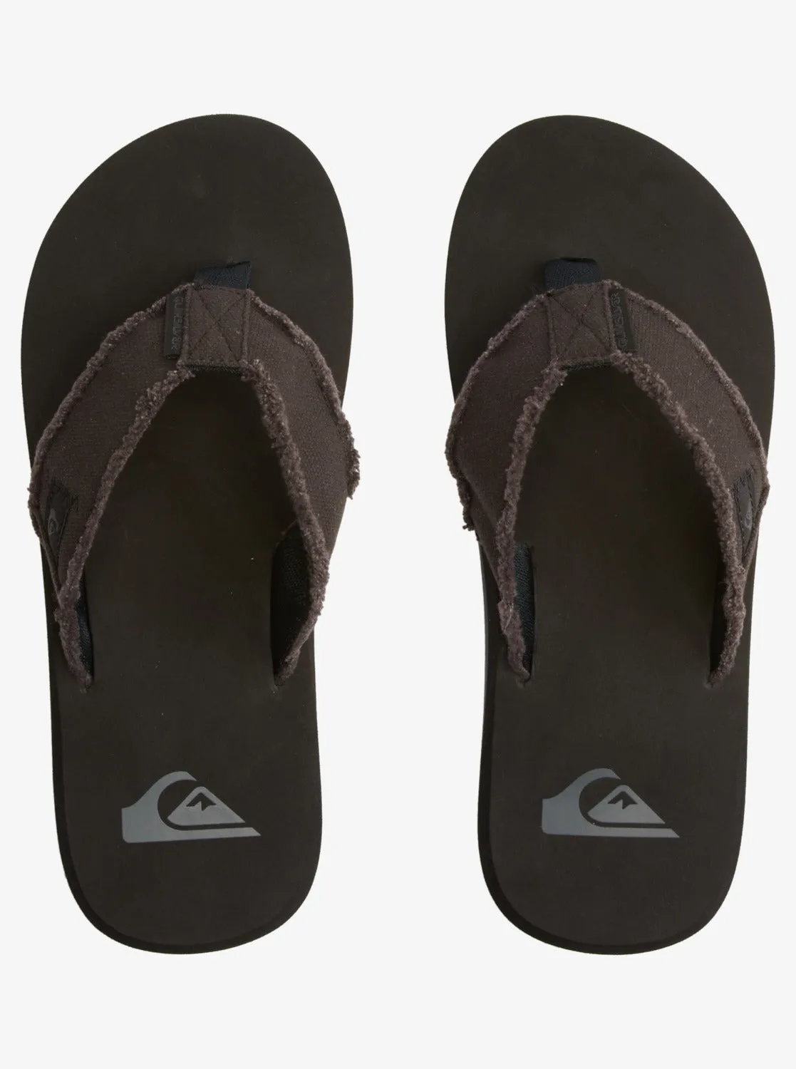Quiksilver Mens Monkey Abyss Sandals - Black/Black/Brown Flip Flops Fluffy