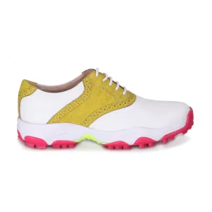 Tigeress White & Yellow Golf Shoes Paredes Shoes Waterproof