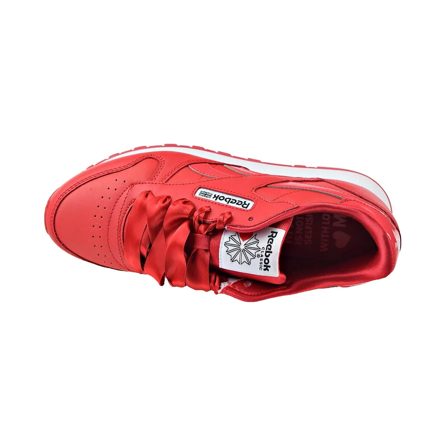 Walking With Running Shoes Reebok Classic Leather Big Kids' Shoes Vector Red-Footwear White