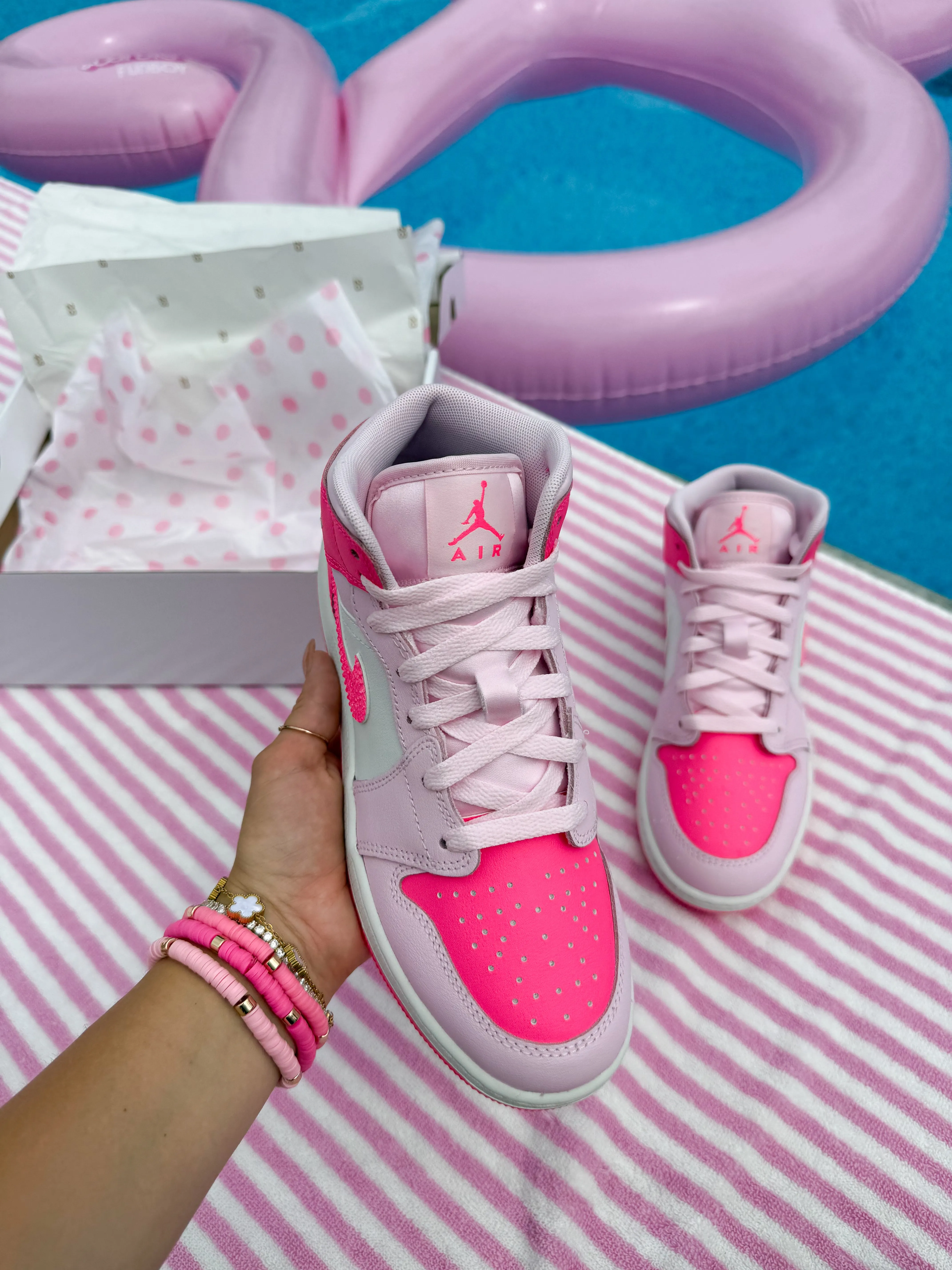 Adidas Tennis Shoes Barricade 13 Bubblegum Barbie Pink Denim Swarovski Womens Air Jordan 1 Mid Shoes