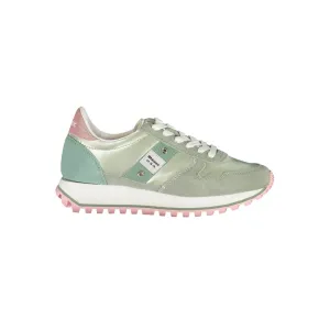 Blauer Green Polyester Women Sneaker Faux Leather Sneakers