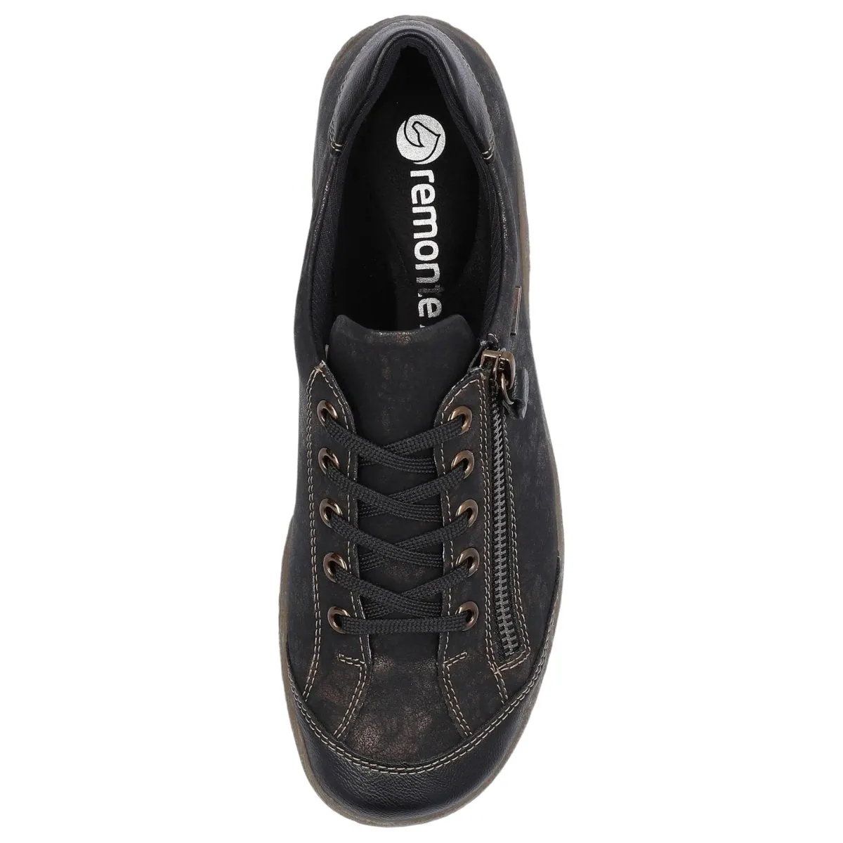 Rieker Women's R1402-07 Black/Antique Waterproof Slip On Shoe