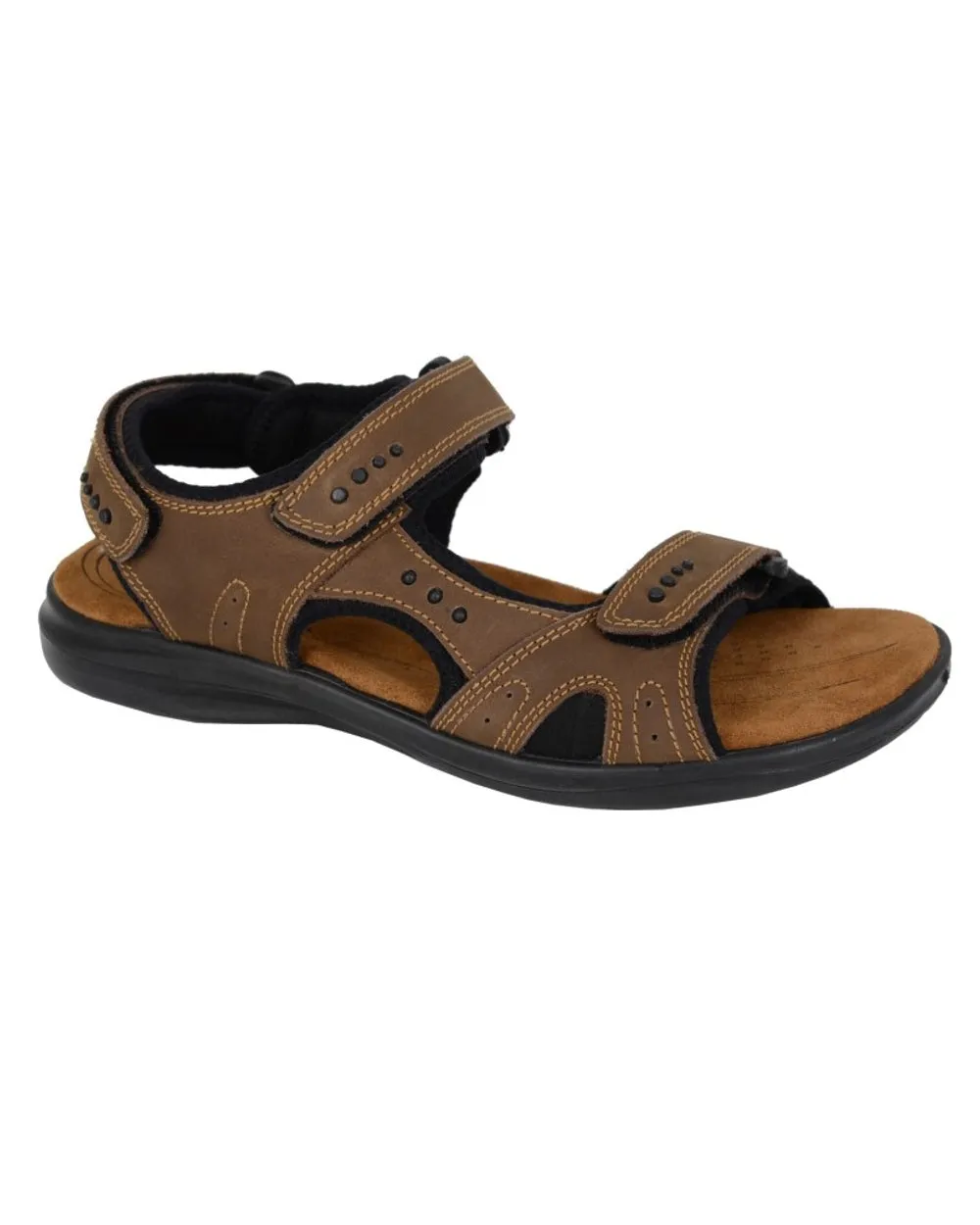 Roamers Mens Triple Touch Fastening Padded Sports Sandal Sparkle Steve Sandals