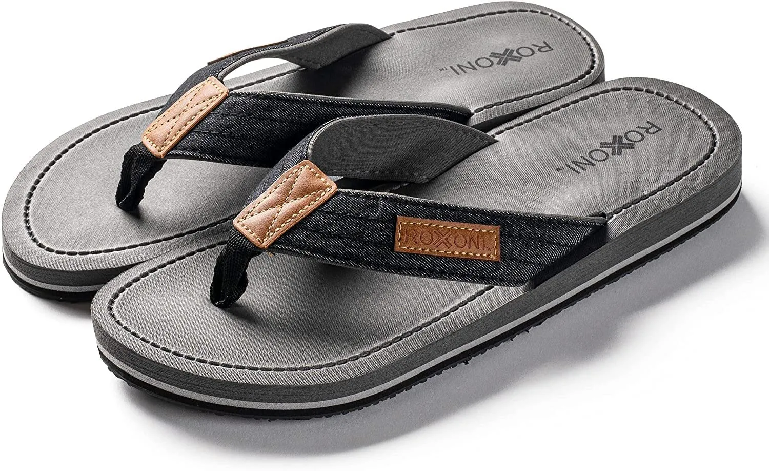 Roxoni Mens Thong Flip Flops Beach/Pool Outdoor Sandals Made In The Usa Flip Flops