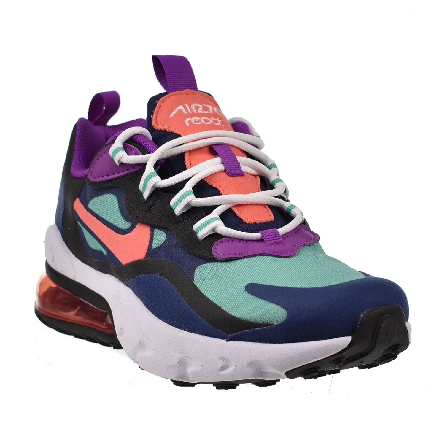 Nike Air Max 270 React (GS) Big Kids' Shoes React Blue Void-Magic Ember Pink Running Shoes