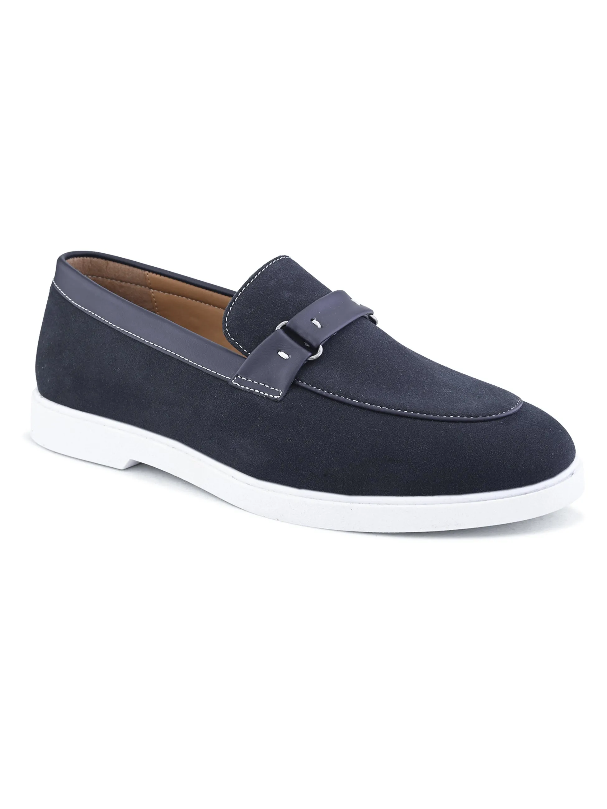 SAN FRISSCO Men Blue Casual Slip-On Shoes Casual Suede Derby Shoes