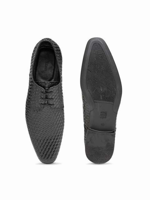 San Frissco Men Black Formal Shoes Ribbon Lace Up Espadrilles