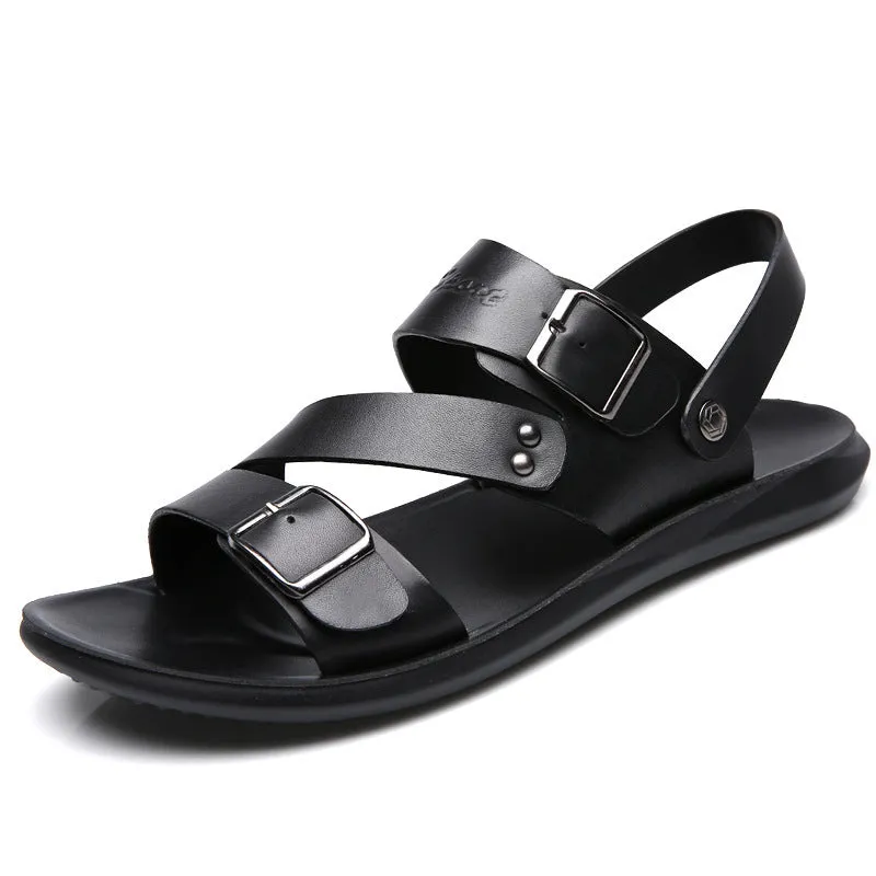Trending Sandals 2025 Sandals Men Casual Comfortable Barefoot Buckle Shoes
