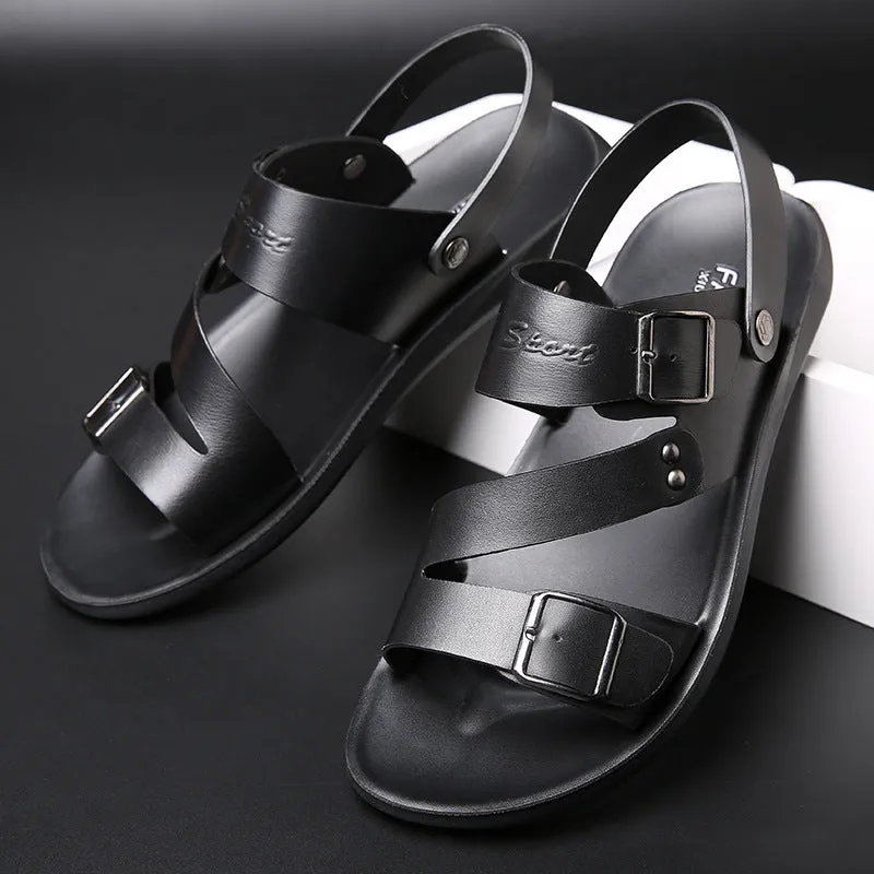 Sandals Men Casual Comfortable Barefoot Buckle Shoes Platform Flip Flop Sandals