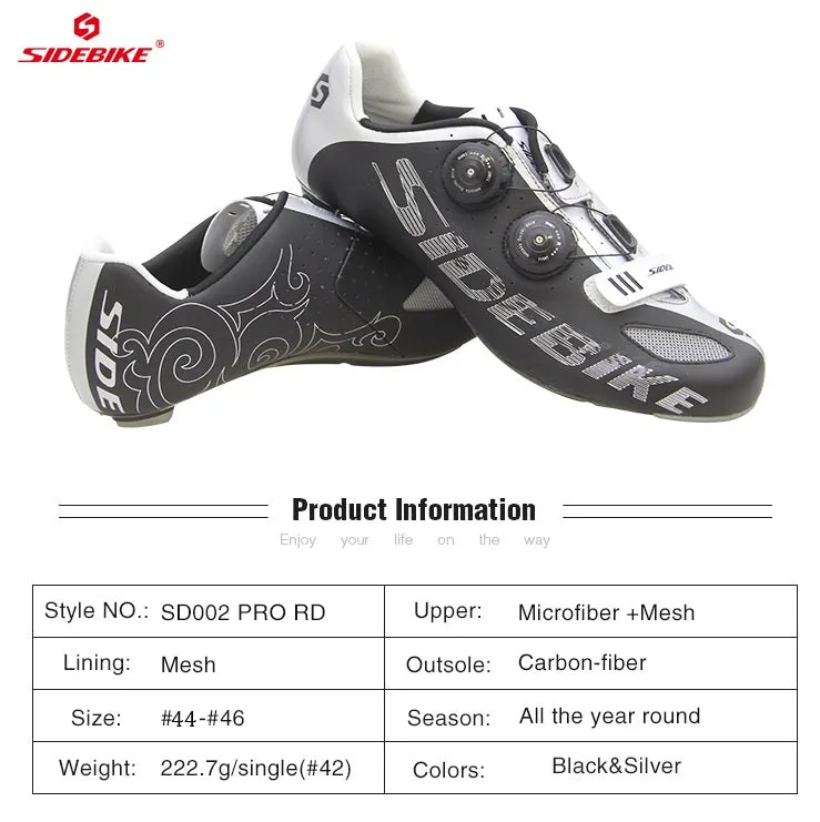 Cycling Shoes Italian SD002 PRO RD Shoes- Black&Sliver