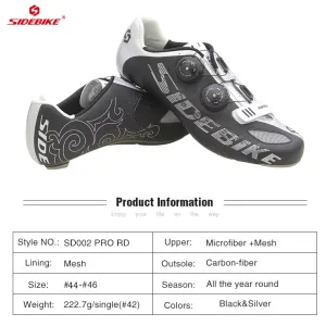 SD002 PRO RD Shoes- Black&Sliver Winter Road Cycling Sale