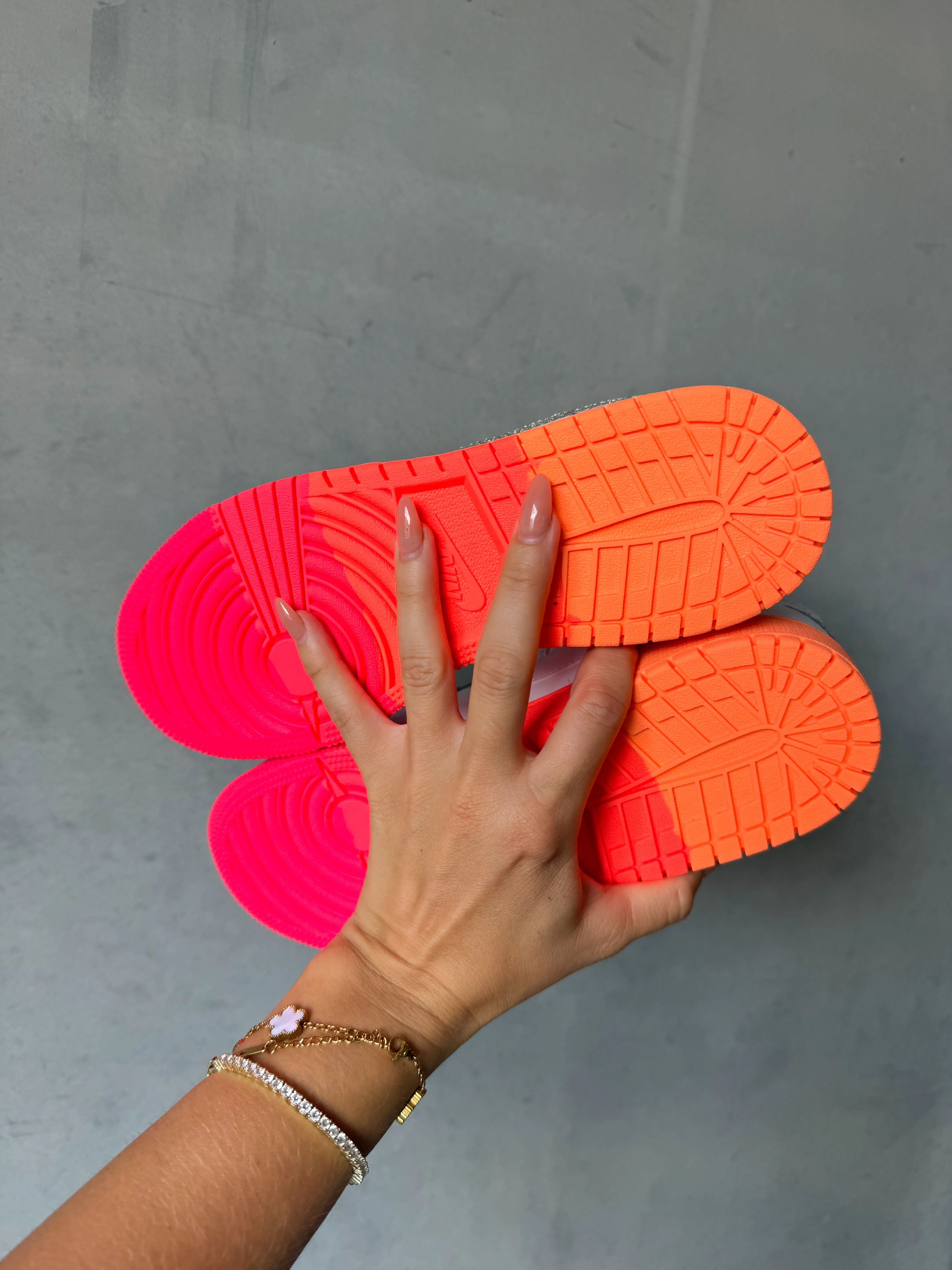 SIZE 7 RARE Sunrise Ombr Swarovski Womens Air Jordan 1 Low Shoes Adidas Ultraboost Running Shoe