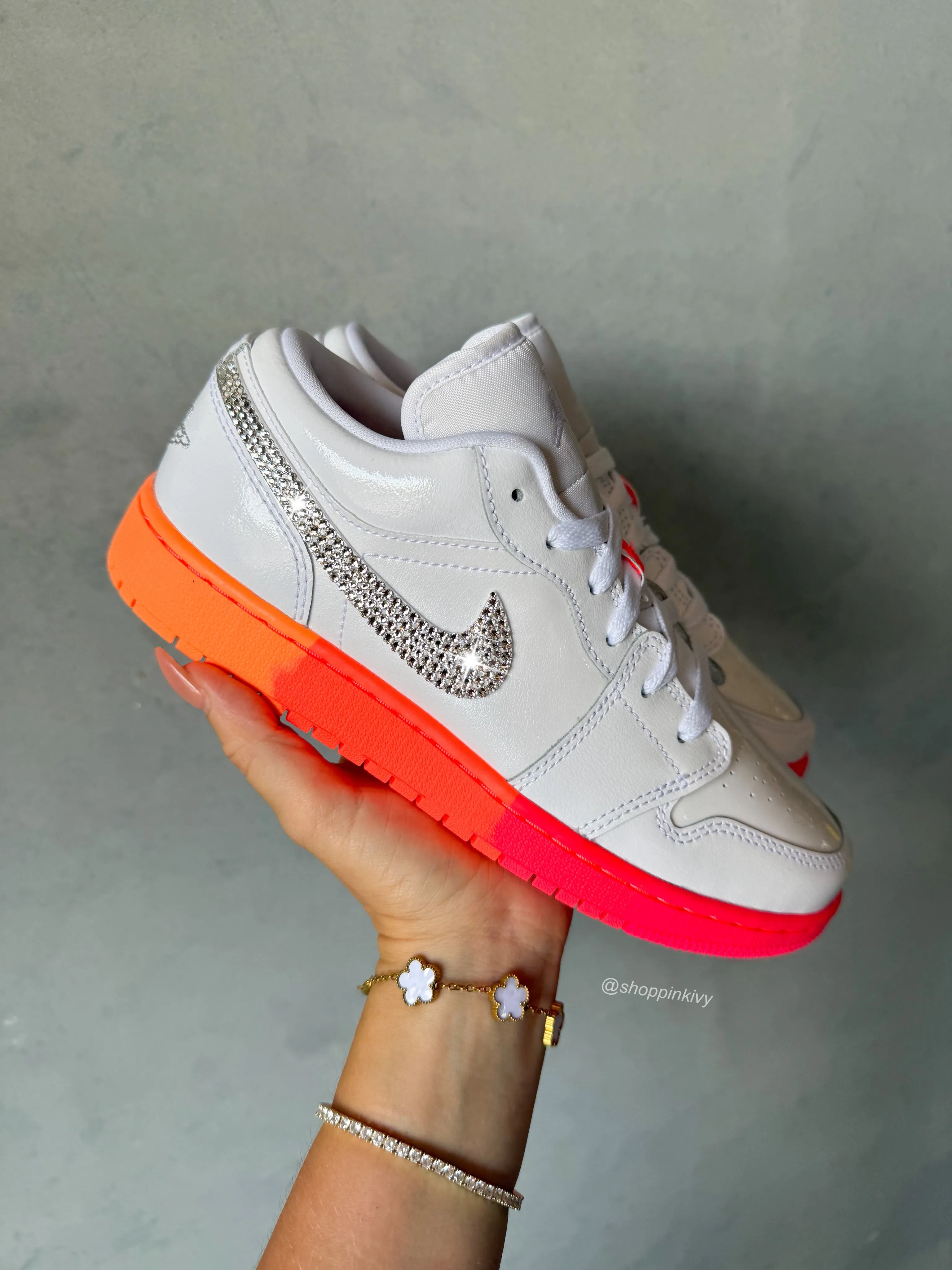 Adidas Casual Shoe SIZE 7 RARE Sunrise Ombr Swarovski Womens Air Jordan 1 Low Shoes