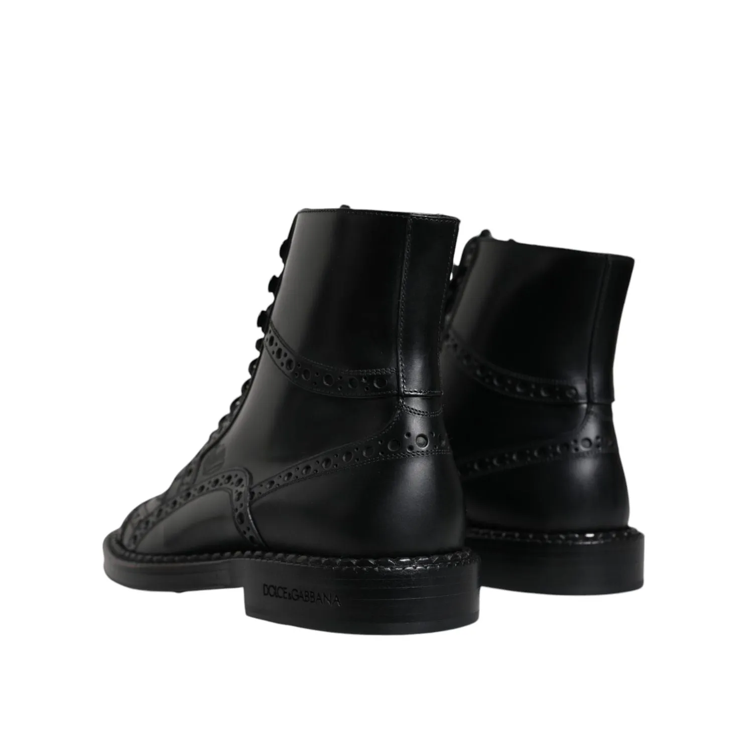 Sorel Boots Dolce & Gabbana Black Leather Lace Up Mid Calf Boots Shoes