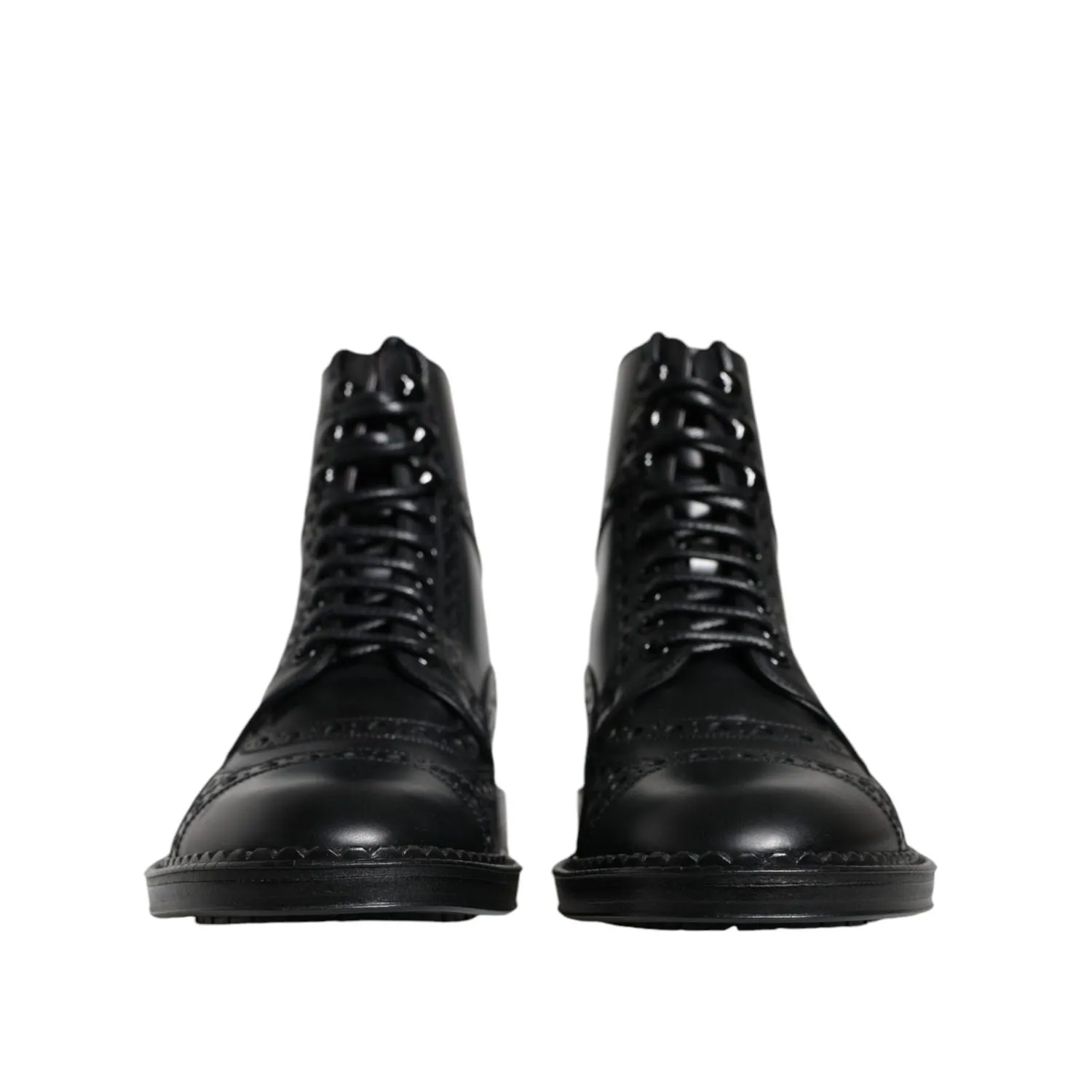 Dolce & Gabbana Black Leather Lace Up Mid Calf Boots Shoes Tecovas Roper Boots