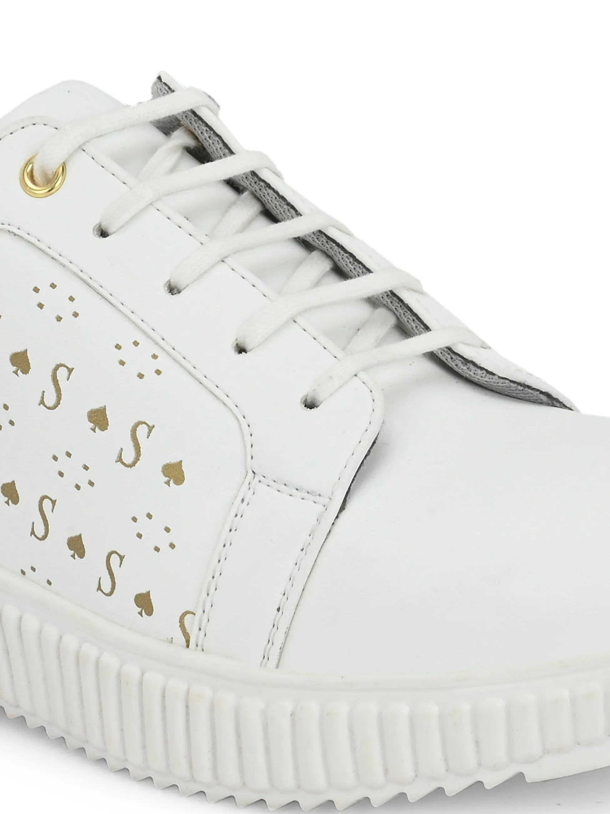 Flower Sneakers Sheen Women White Sneakers