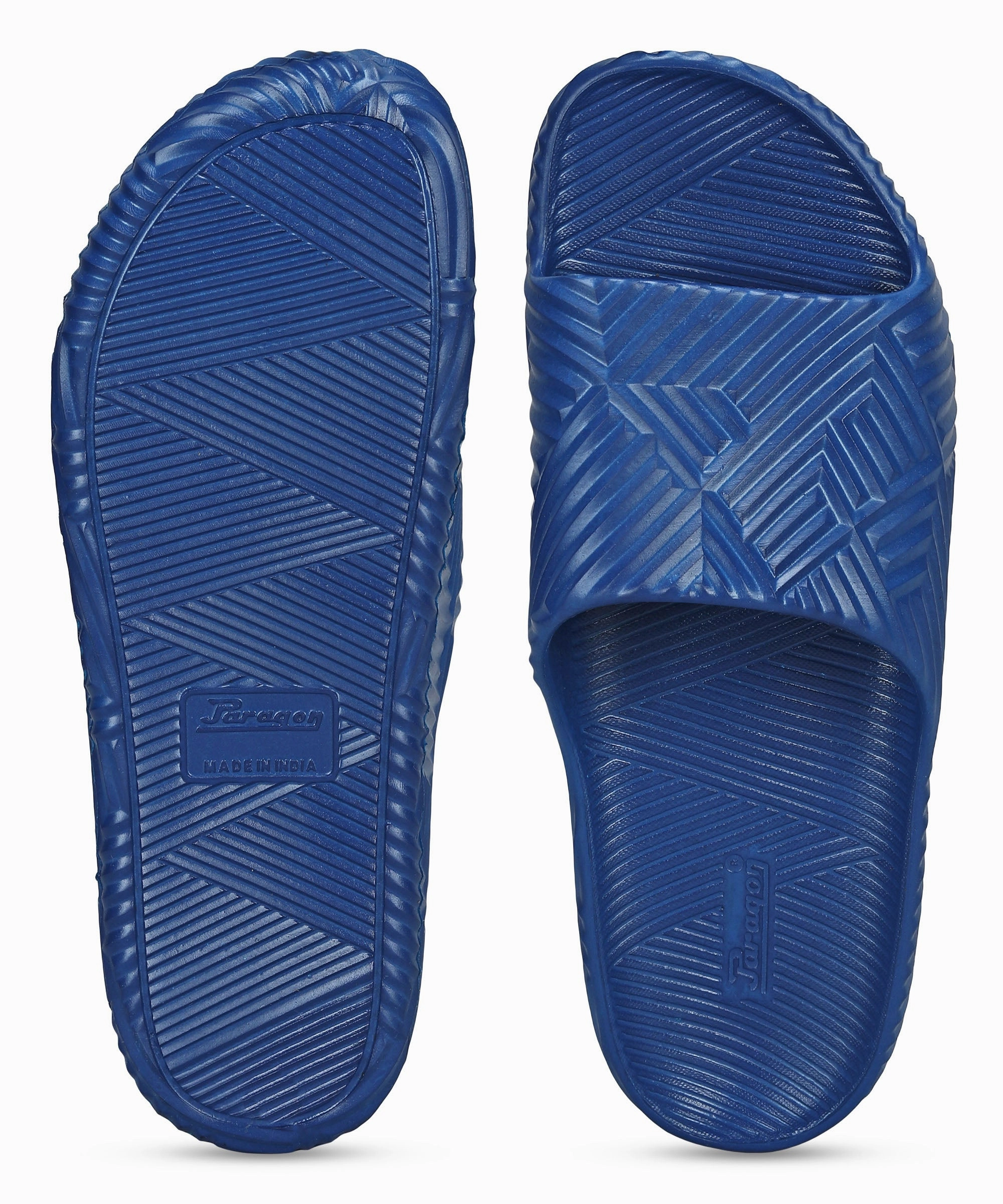 Paragon EVK10924G Men's Waterproof Blue Sliders with Comfortable Sole Big Sole Flip Flops
