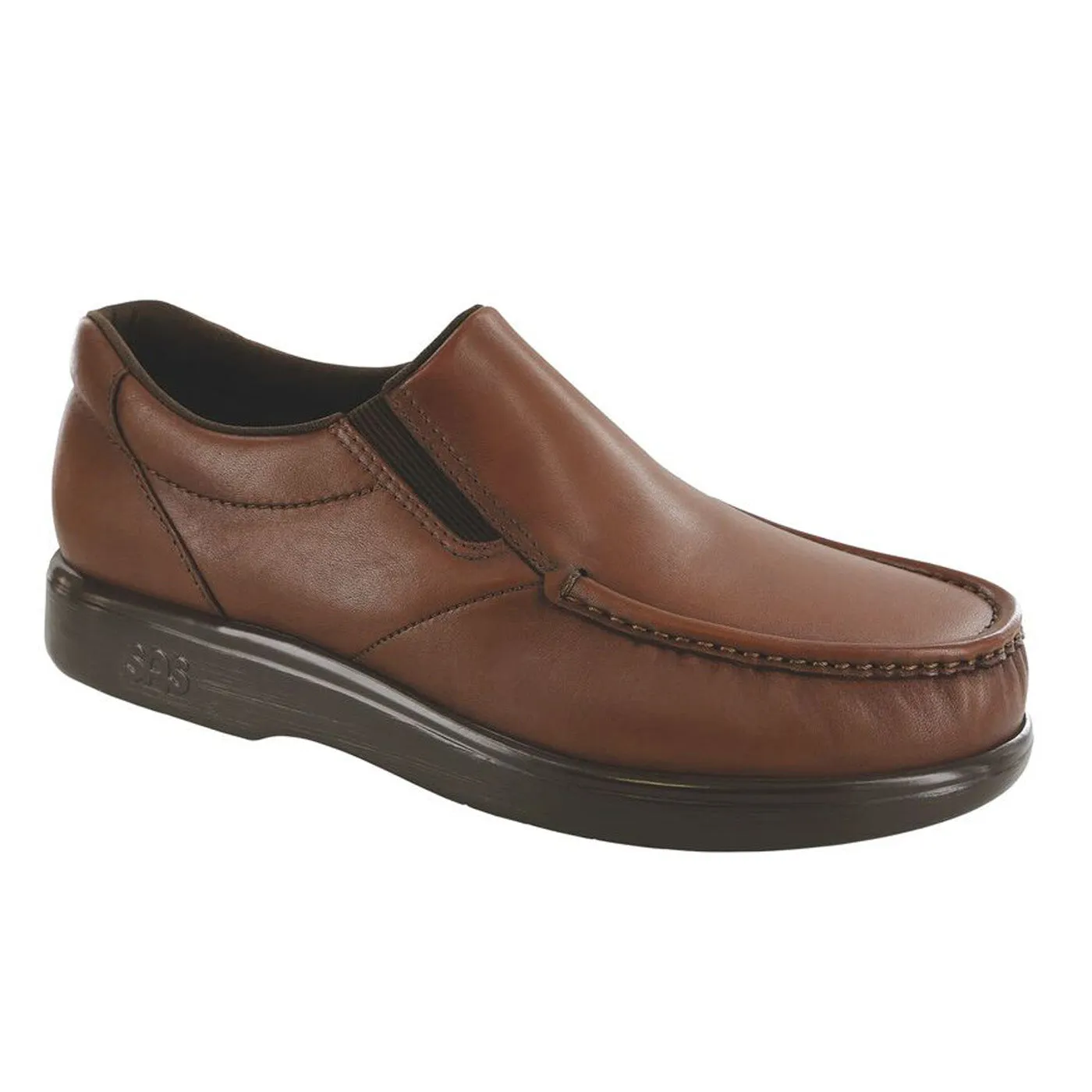 Flat Shoes With Rubber Soles Men's Side Gore Slip On Loafer Antique Tan