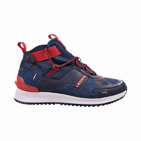 Size 11 Hiking Shoes Lacoste Run Breaker 0521 1 SMA Men's Shoes Navy Blue-Rouge