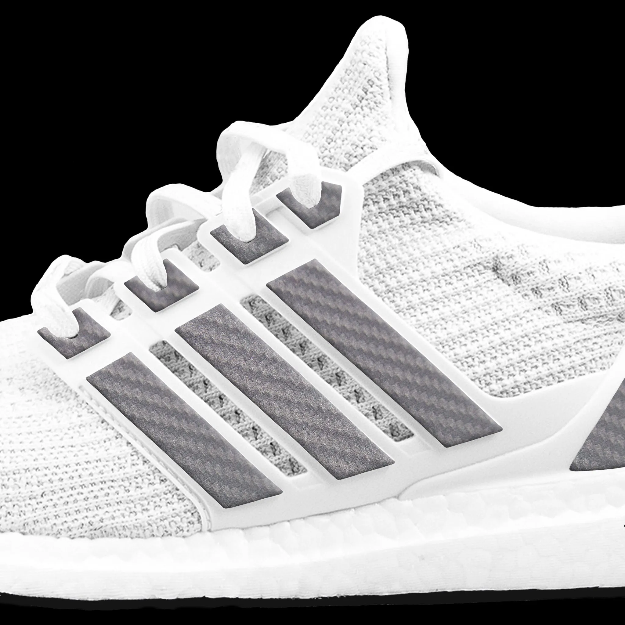 Adidas Court Shoes Silver Carbon Fiber Stripes for Ultra Boost