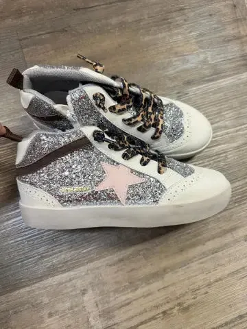 Sneakers Images Silver glitter star high top