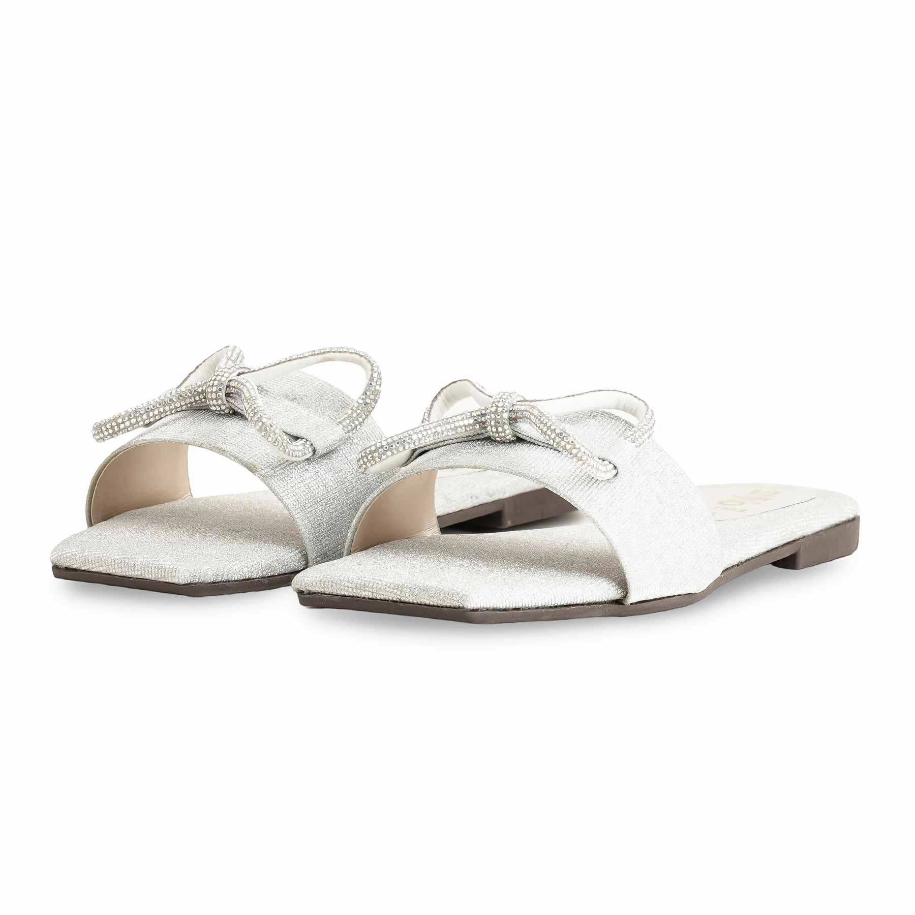 Casual Dress Shoes Outfit Silver Casual Women Slipper CL1992
