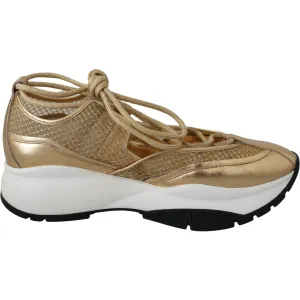 Jimmy Choo Golden Glamour Mesh Leather Sneakers Sneakers Club