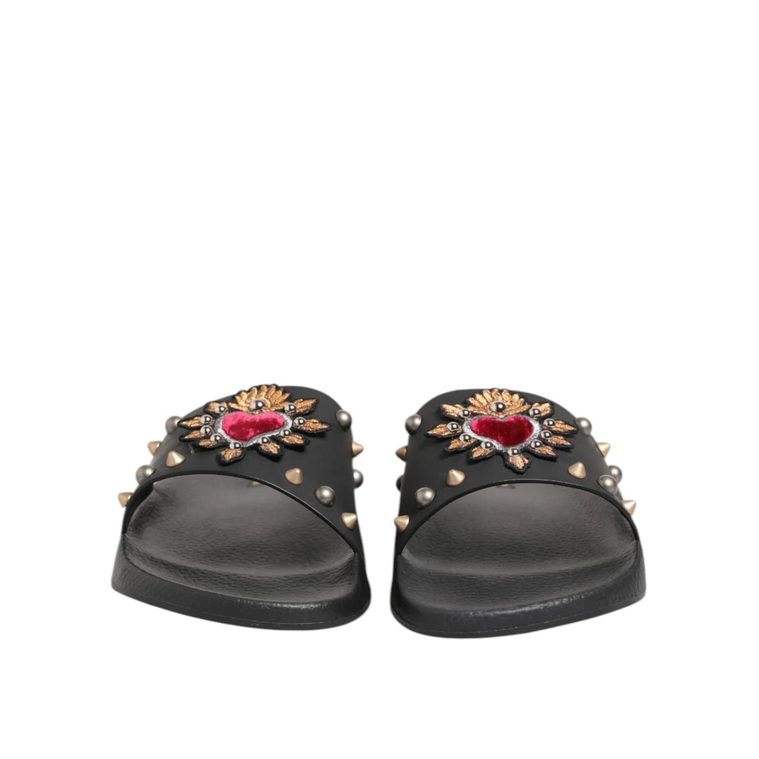 Dolce & Gabbana Black Rubber Sacred Heart Slides Men Beachwear Shoes Sandals Nordstrom