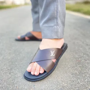 LS Pure Leather Handmade PadaPulse Chappal LS-146 BRN Custom Slippers With Picture