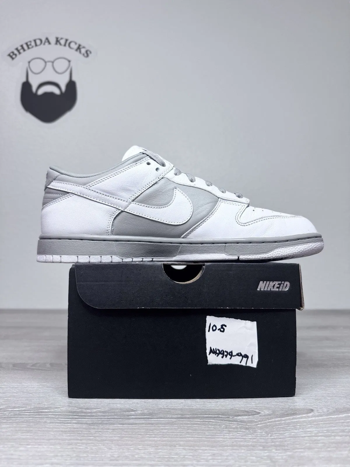 Asics Shoes Size 9 Size 10.5 - Nike Dunk Low By You Nike ID White Grey Dunk AH7979-992