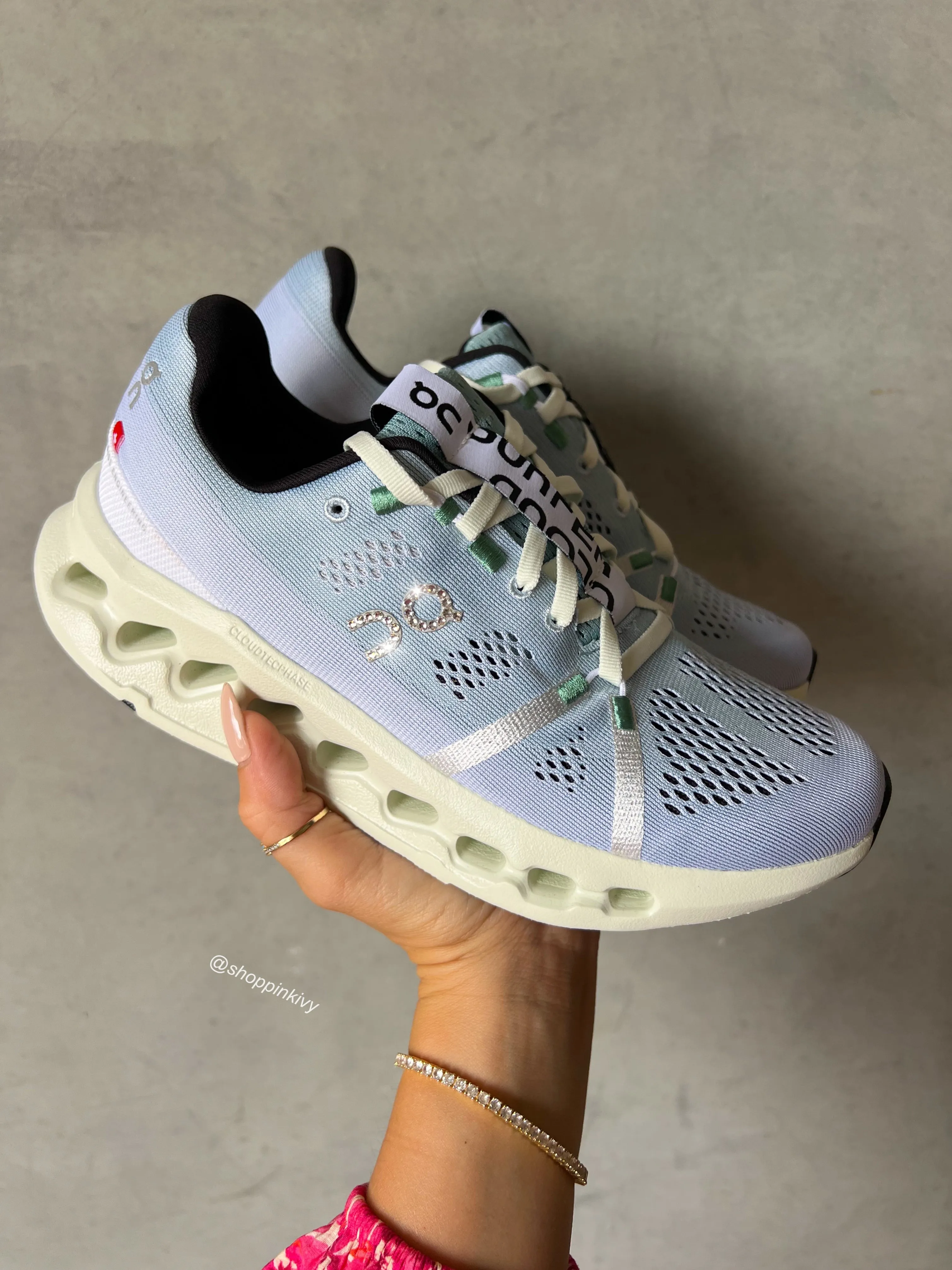 SIZE 7.5 Blue Ombre Swarovski On Cloudswift Running Shoes Best Stability Running Shoe