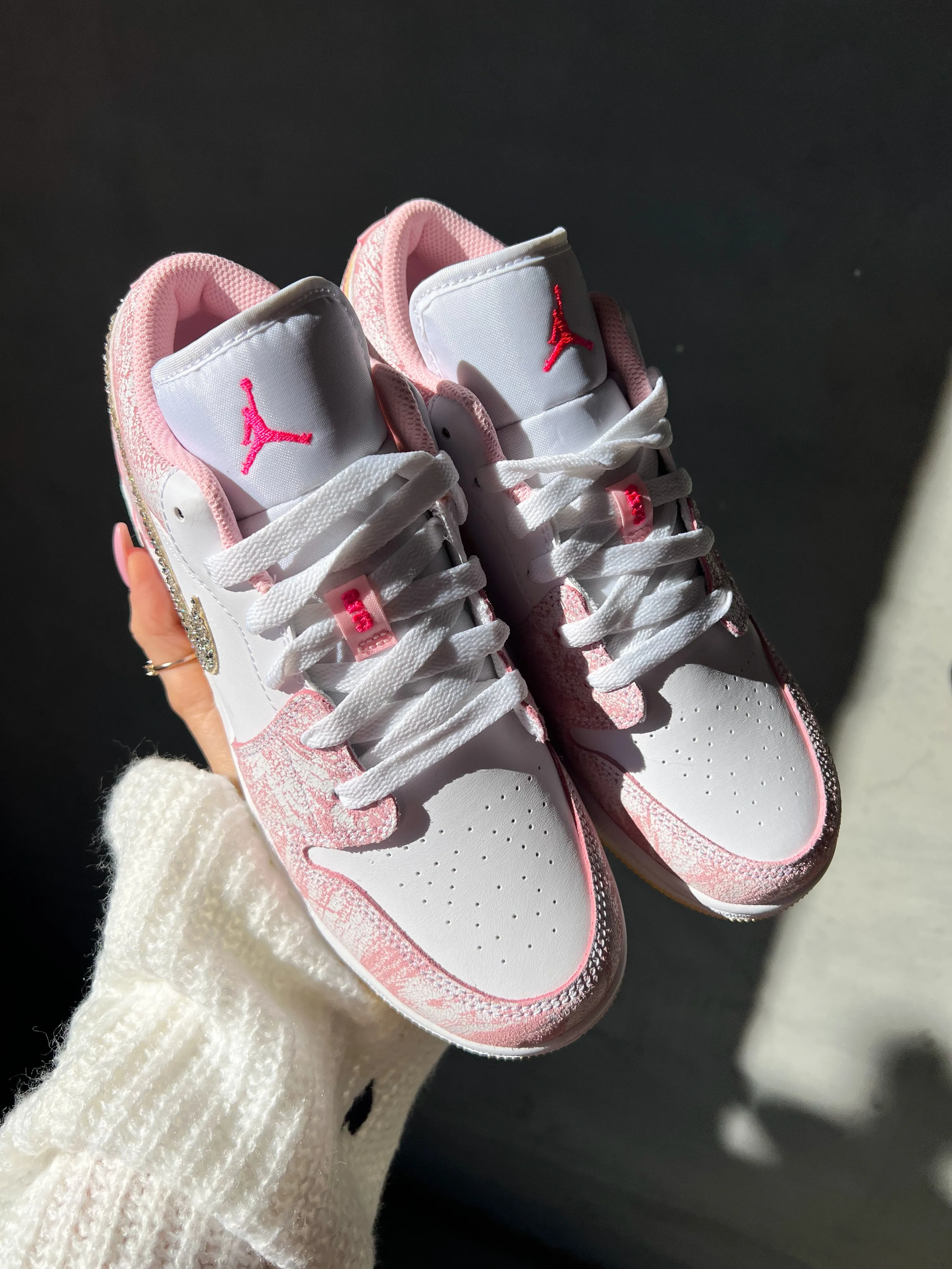 SIZE 7.5 Ice Cream Paint Swarovski Womens Air Jordan 1 Low Shoes Adidas Shoes Classic
