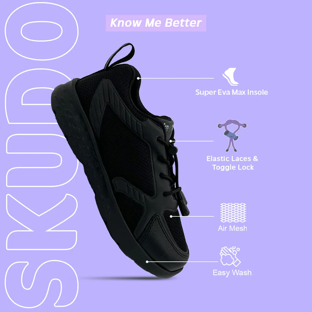 Walking Shoes Foot Pain Skudo - Black School Shoes
