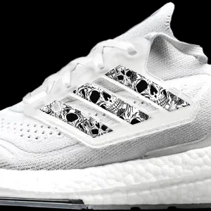 Adidas Thick Sole Running Shoes Skulls & Roses Stripes for Ultra Boost 22 / 21