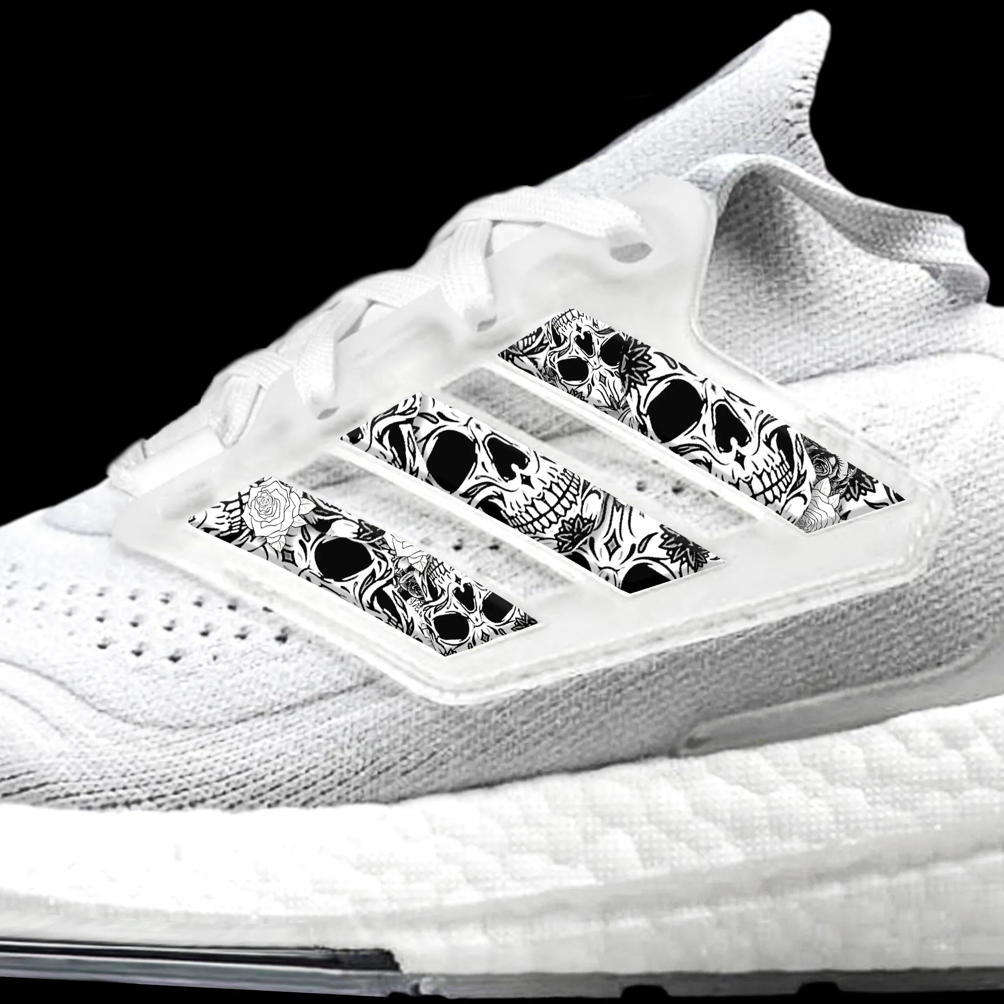 Adidas Lightweight Running Shoe Tempo Skulls & Roses Stripes for Ultra Boost 22 / 21