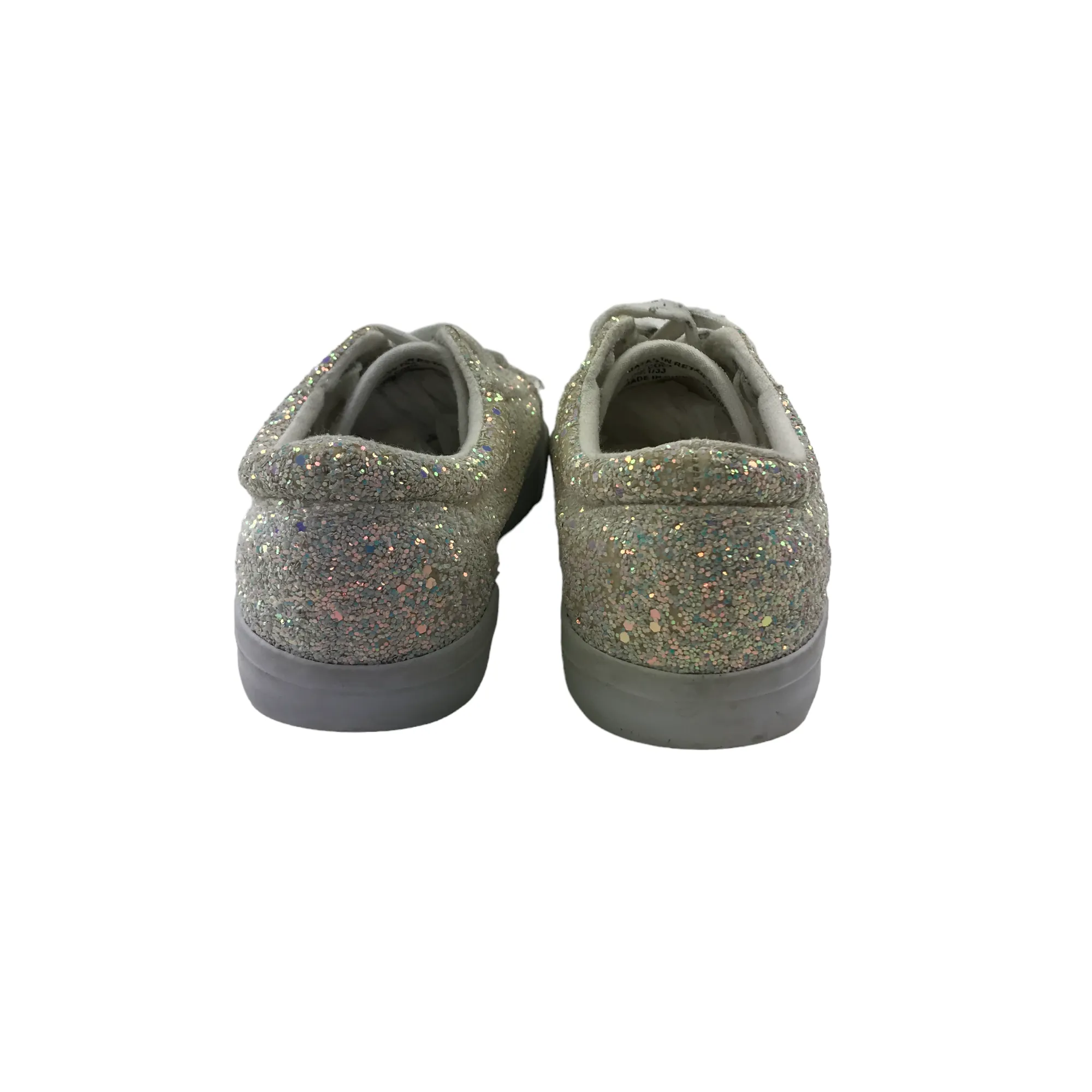 Casual Dress Shoes 2024 Matalan Trainers Size 1 White Glittery Laced
