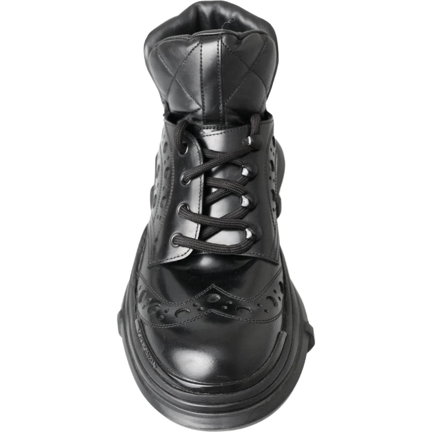 Dolce & Gabbana Black Leather Ankle Casual Boots Punk Boots