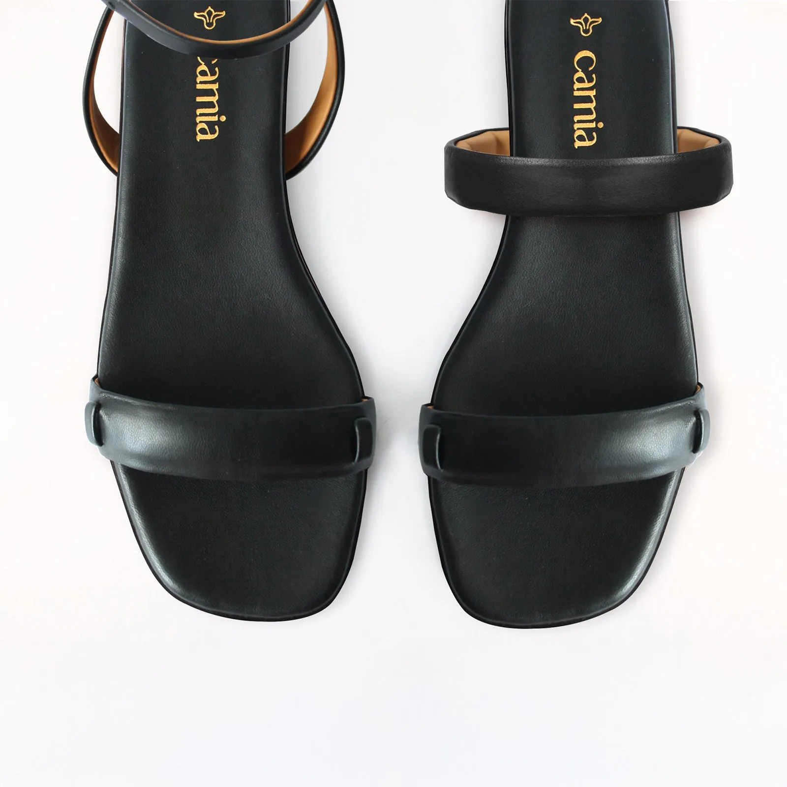 Black Swap Sandal Middle Cushion Anti Flat Shoe
