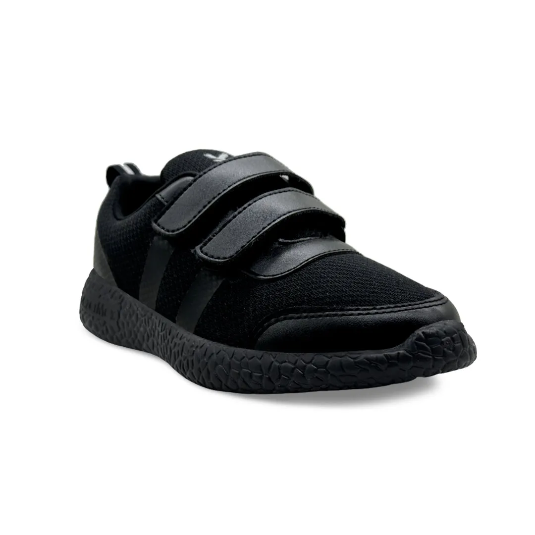 Skudo - Dual Strap Black School Shoes Wide Toe Walking Shoes