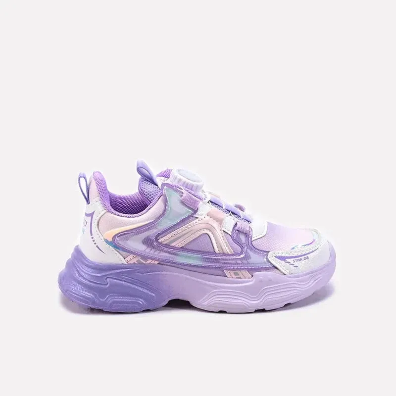 Baby Girls Purple Joggers 0750216 Flat Bottom Lifting Shoes