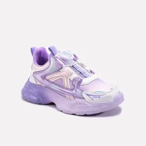 Open Toe Flat Shoes Baby Girls Purple Joggers 0750216