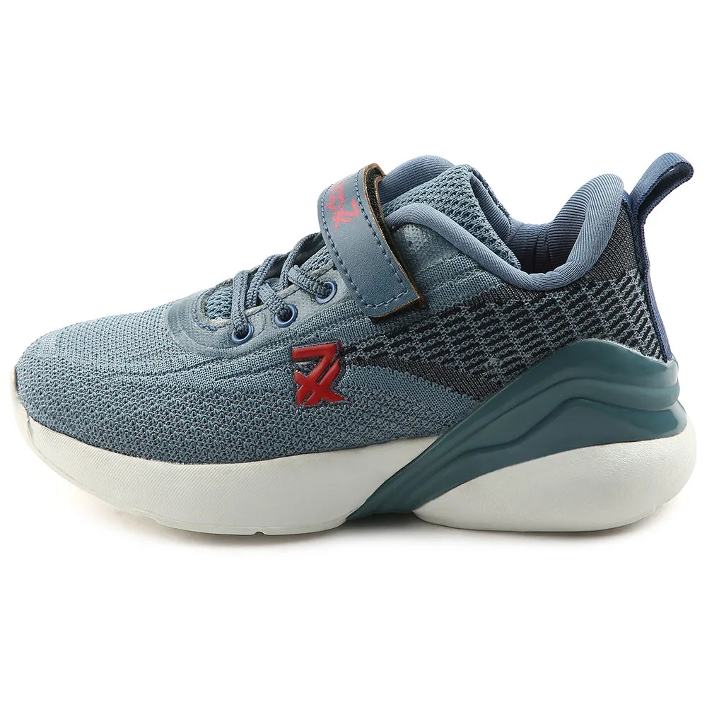 Plush Running Shoes Leap7x Blue Sports Lacing Running Shoes For Kids COVER-02 By Liberty