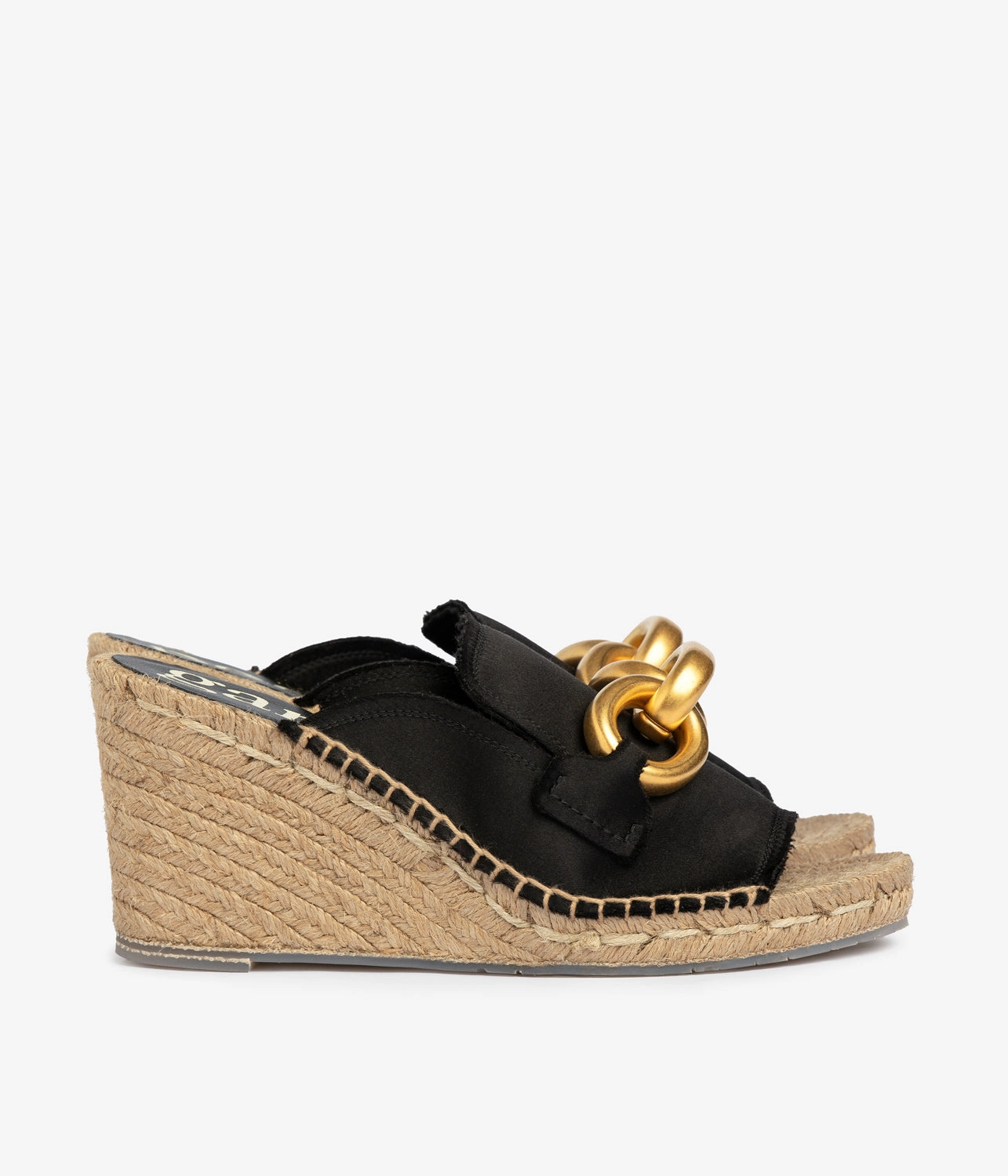 Jute Sole Espadrilles oliveta / black satin-gold