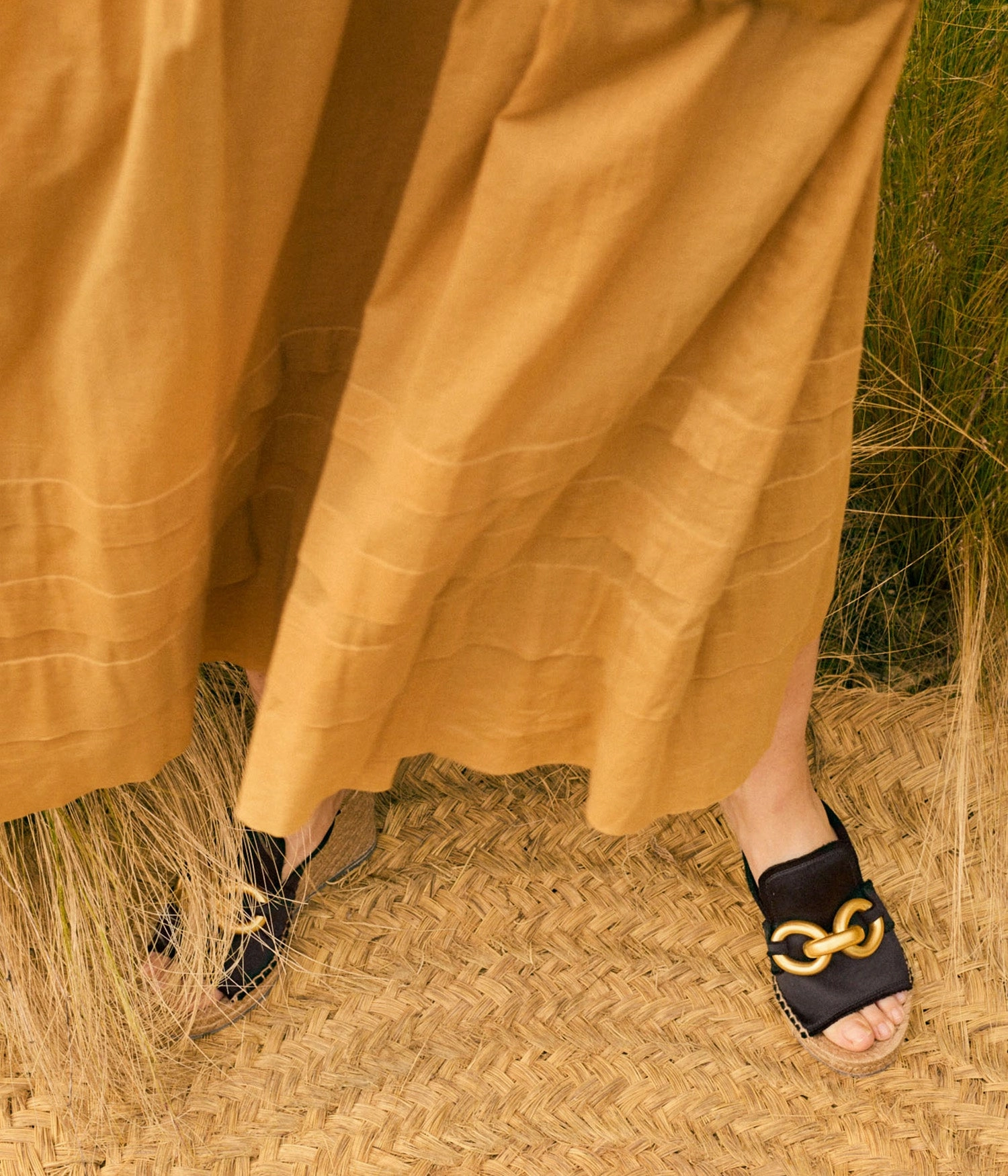 Flat Lace Up Espadrilles oliveta / black satin-gold