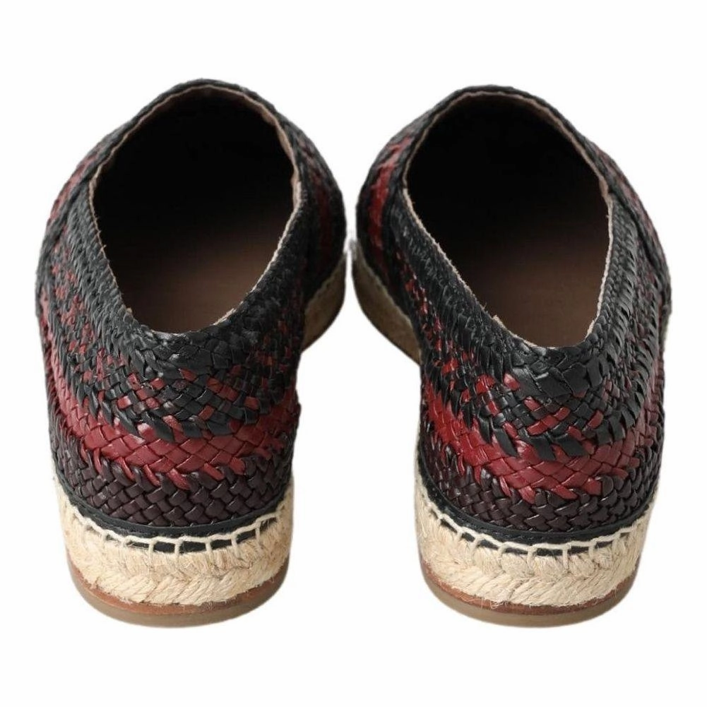 Carol Espadrilles Dolce & Gabbana Black Bordeaux Buffalo Leather Espadrille Shoes