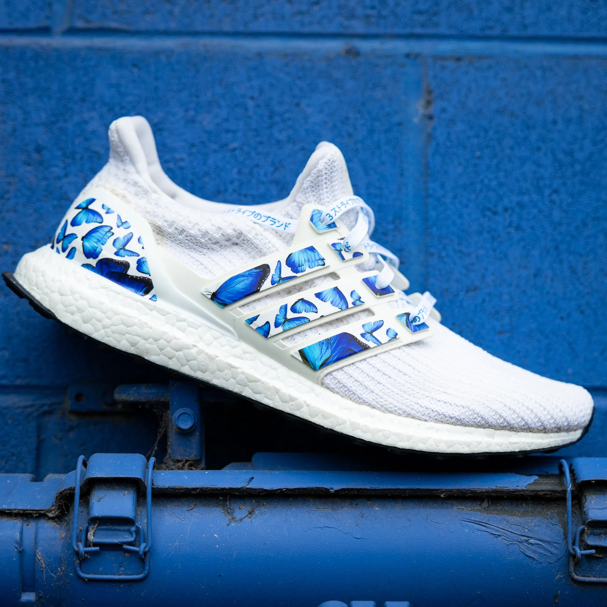 Blue Butterfly Stripes for Ultra Boost Adidas Afterburner Turf Shoes