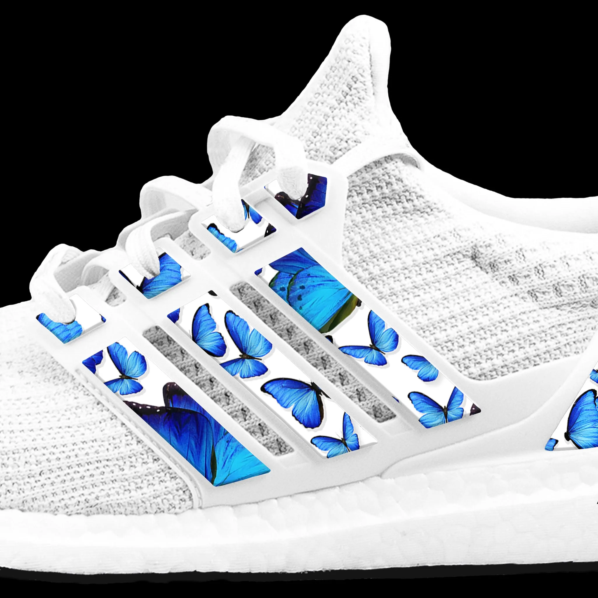 Blue Butterfly Stripes for Ultra Boost Adidas Yunque Shoes
