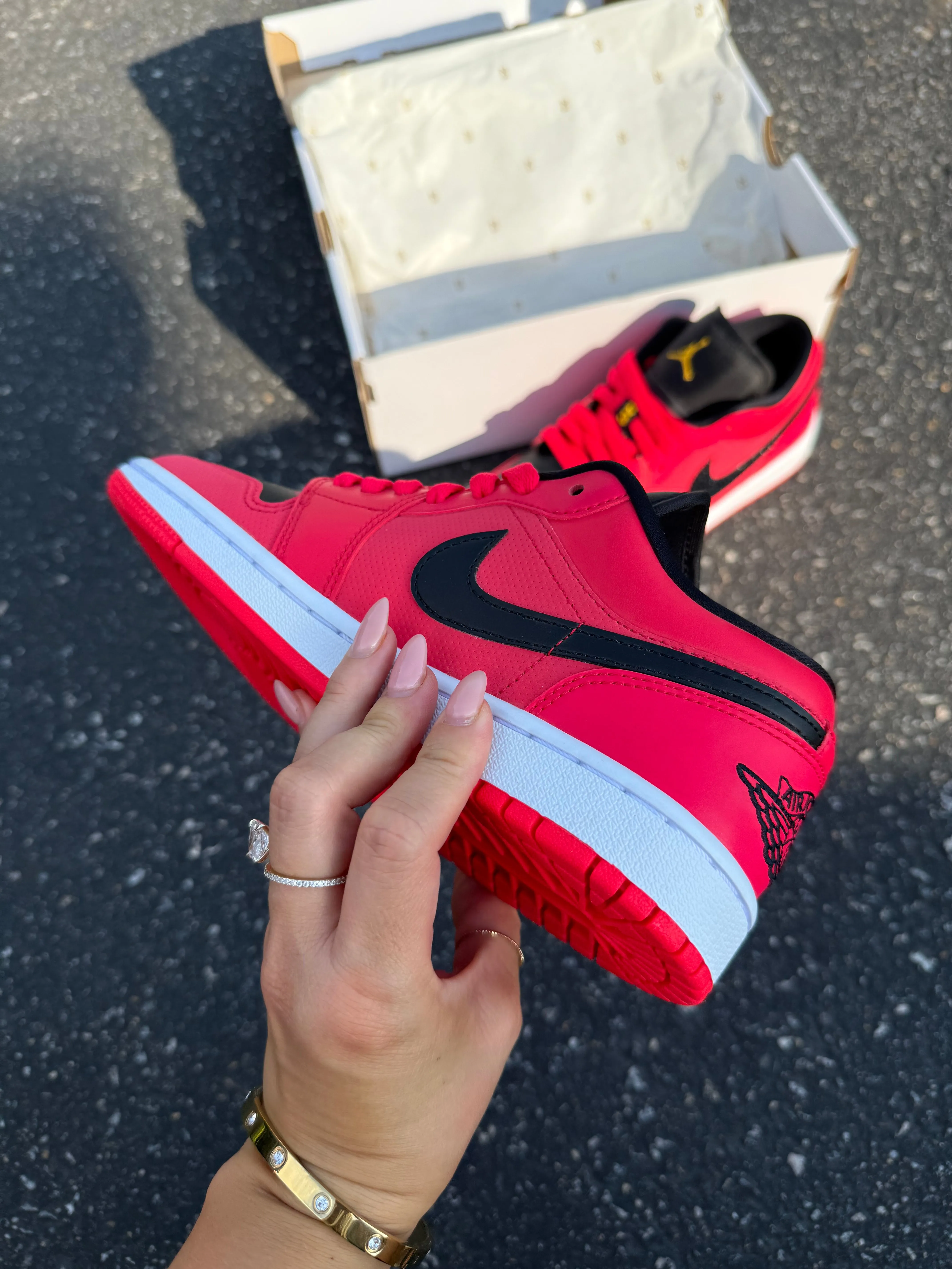 Alphabounce Adidas Running Shoes RARE Neon Red Swarovski Womens Air Jordan Retro 1 Low Shoes