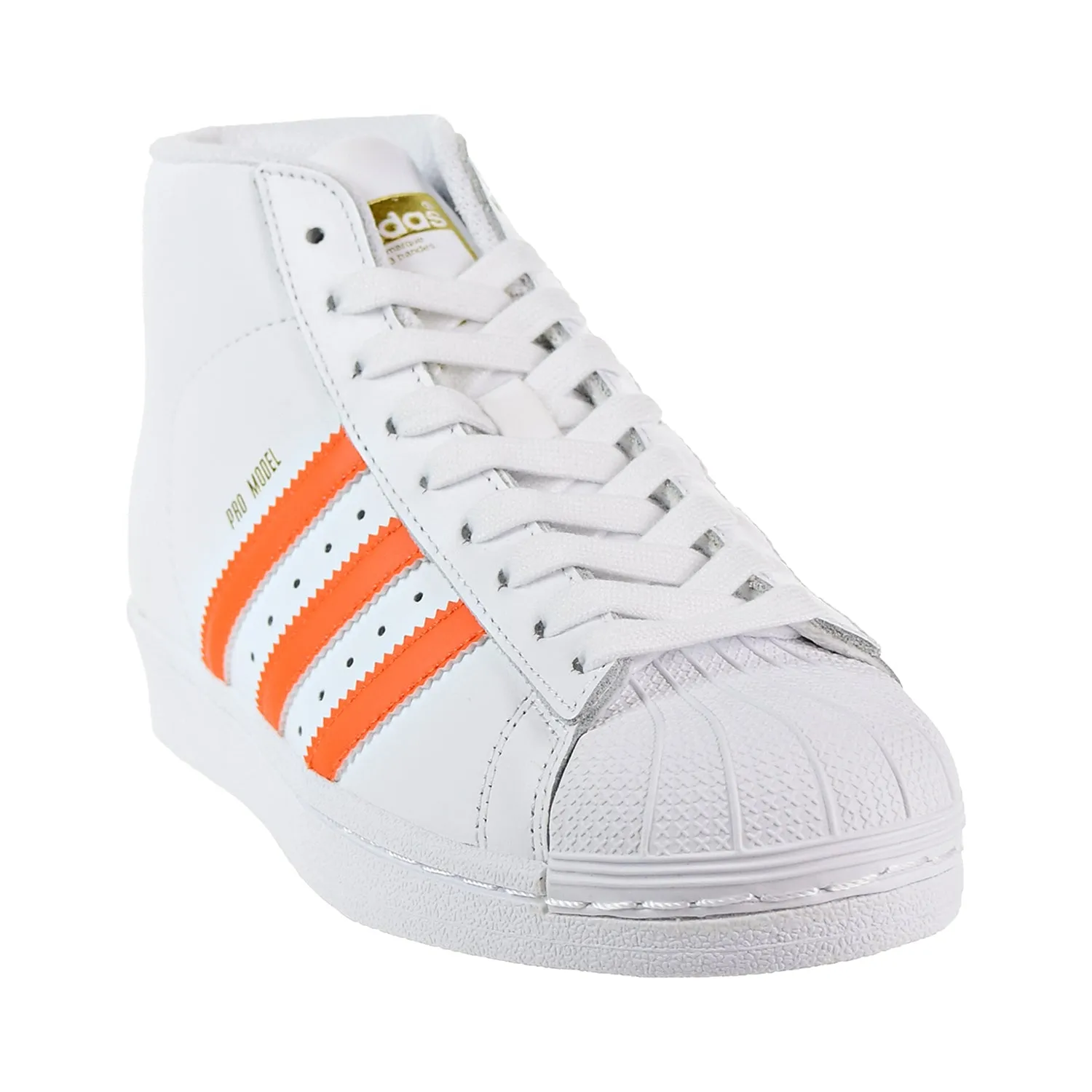 Campus Adidas Shoes Adidas Pro Model Big Kids' Shoes Footwear White/Energy Orange/Gold Metallic